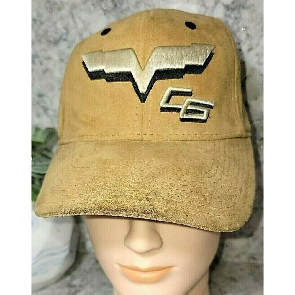C6 Corvette Headwear by The Game Faux Suede Camel Color Cap‎ Hat Adjustable